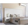 Cabeceira Cama King Painel Ripado C/ Mesa de Cabeceira Flora Casa D Branco - 2