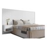 Cabeceira Cama King Painel Ripado C/ Mesa de Cabeceira Flora Casa D Branco - 1