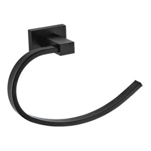 Porta Toalha Rosto Quadrado Metal Cromado B6960f Preta Fosco Luuk Young