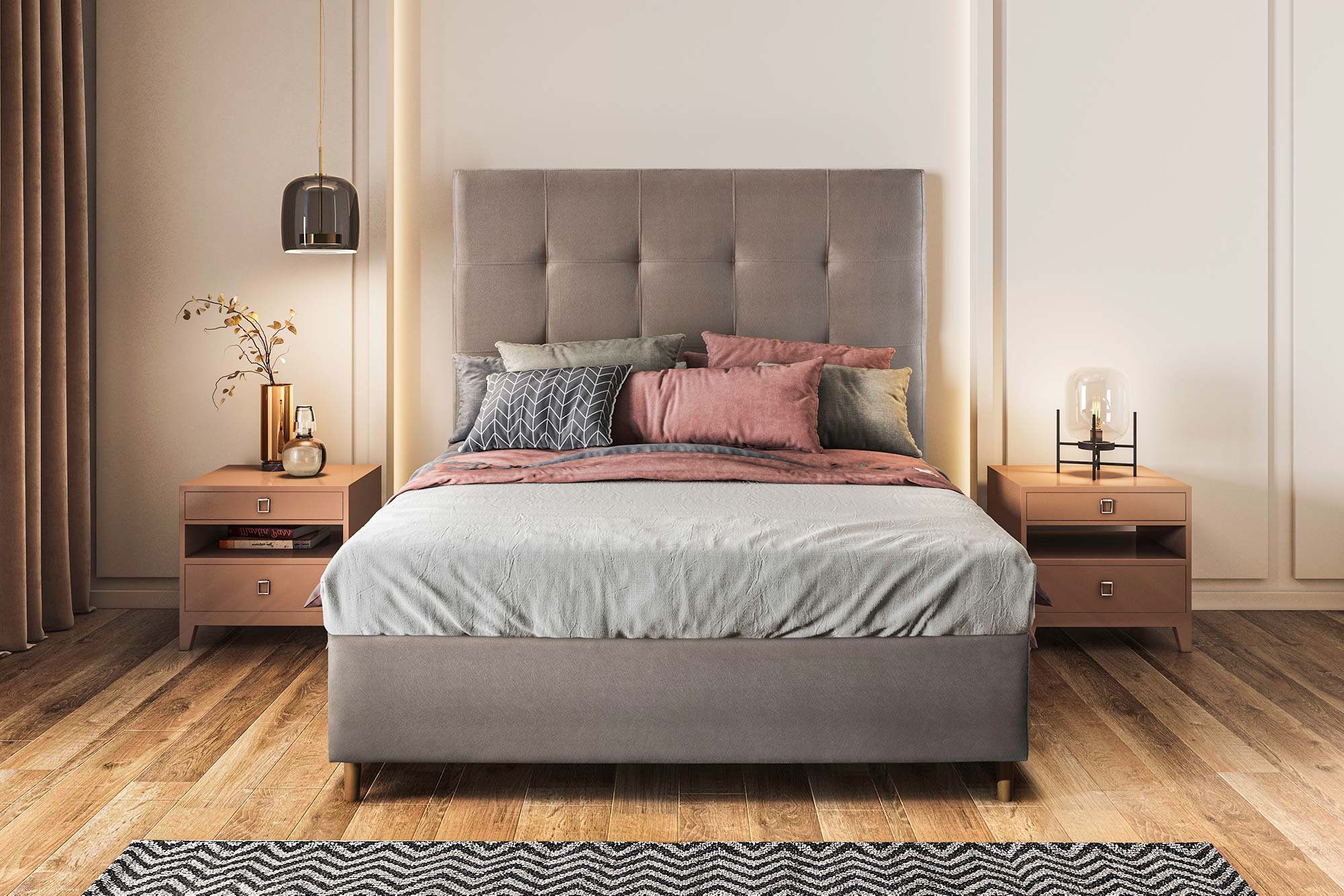 Conjunto Cama Box + Cabeceira Imperial Roma King 193x203x38 cm - Móveis Digital - 1