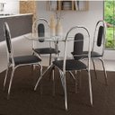 Ver imagem 1 de Conjunto de Mesa Tampo Vidro com 4 Cadeiras Estrela Novabras