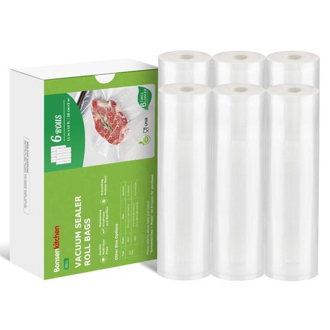 Rolos para Seladora a Vácuo Bonsenkitchen, 6 Unidades 28cm X 4,8m, Bpa-free