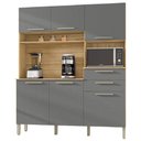 Ver imagem 1 de Armario de Cozinha Compacta 6 Portas 2 Gavetas Montesa - Freijó/gris