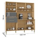 Ver imagem 4 de Armario de Cozinha Compacta 6 Portas 2 Gavetas Montesa - Freijó/gris