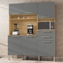 Ver imagem 3 de Armario de Cozinha Compacta 6 Portas 2 Gavetas Montesa - Freijó/gris