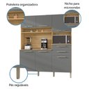 Ver imagem 6 de Armario de Cozinha Compacta 6 Portas 2 Gavetas Montesa - Freijó/gris