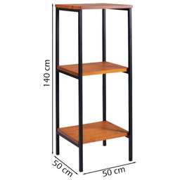 Estante Torre Aço Preto I13 Mell Madeira Taeda Dmobiliario Mell - 3 Estante Torre Aço Preto I13 Mell Madeira Taeda Dmobiliario Mell - 3