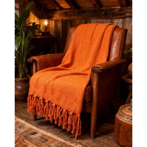 Manta em Algodão 1,80 X 2,30 Laranja