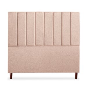 Cabeceira Estofada Cama Box Queen Carla 160cm Linho:rosê
