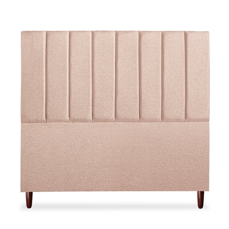 Cabeceira Estofada Cama Box Queen Carla 160cm Linho:rosê
