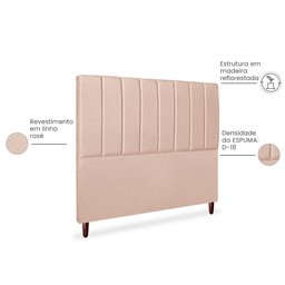 Cabeceira Estofada Cama Box Queen Carla 160cm Linho:rosê - 4