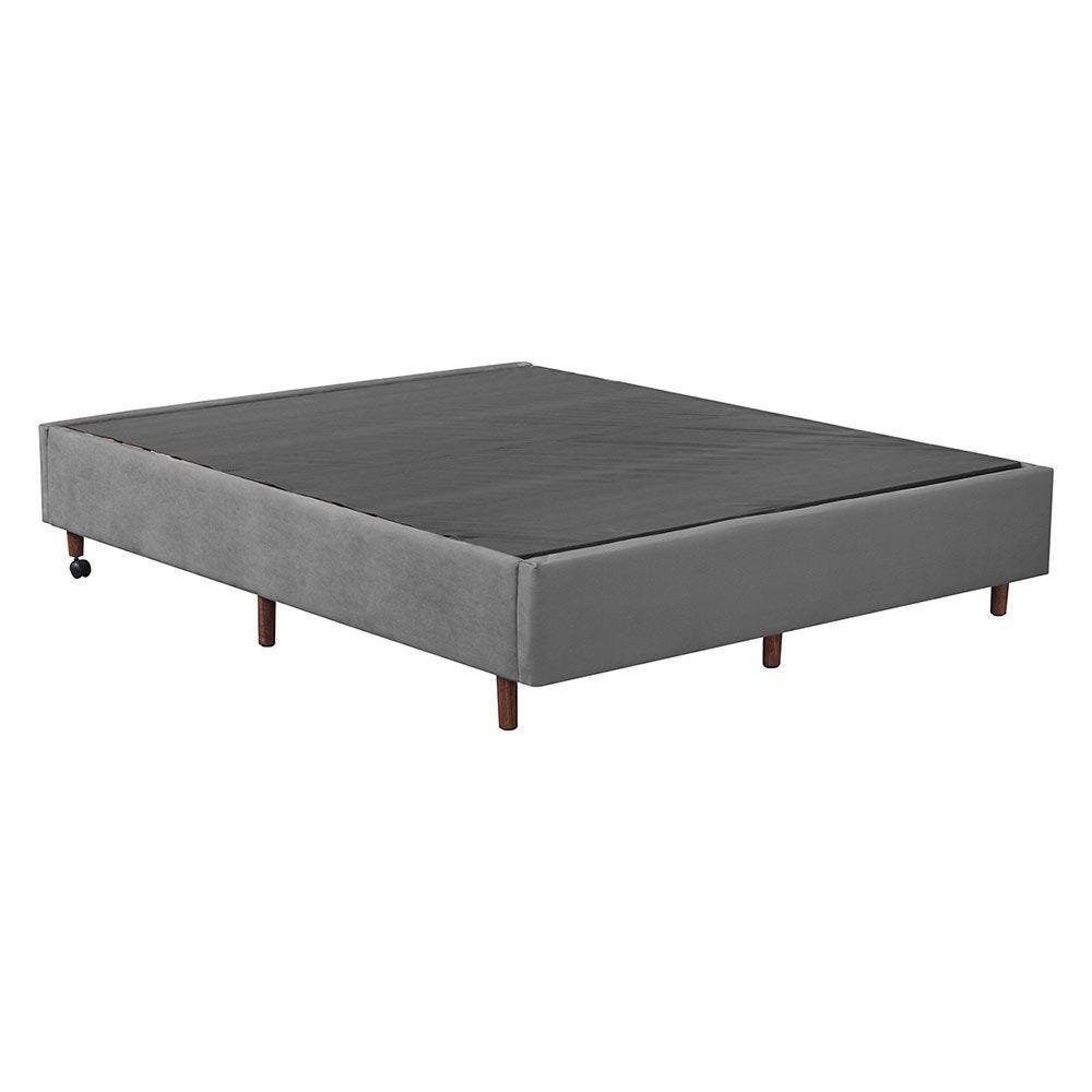 Cama Box Casal Versátil 138x188x25 Sued Cinza - Starbox Móveis - 1