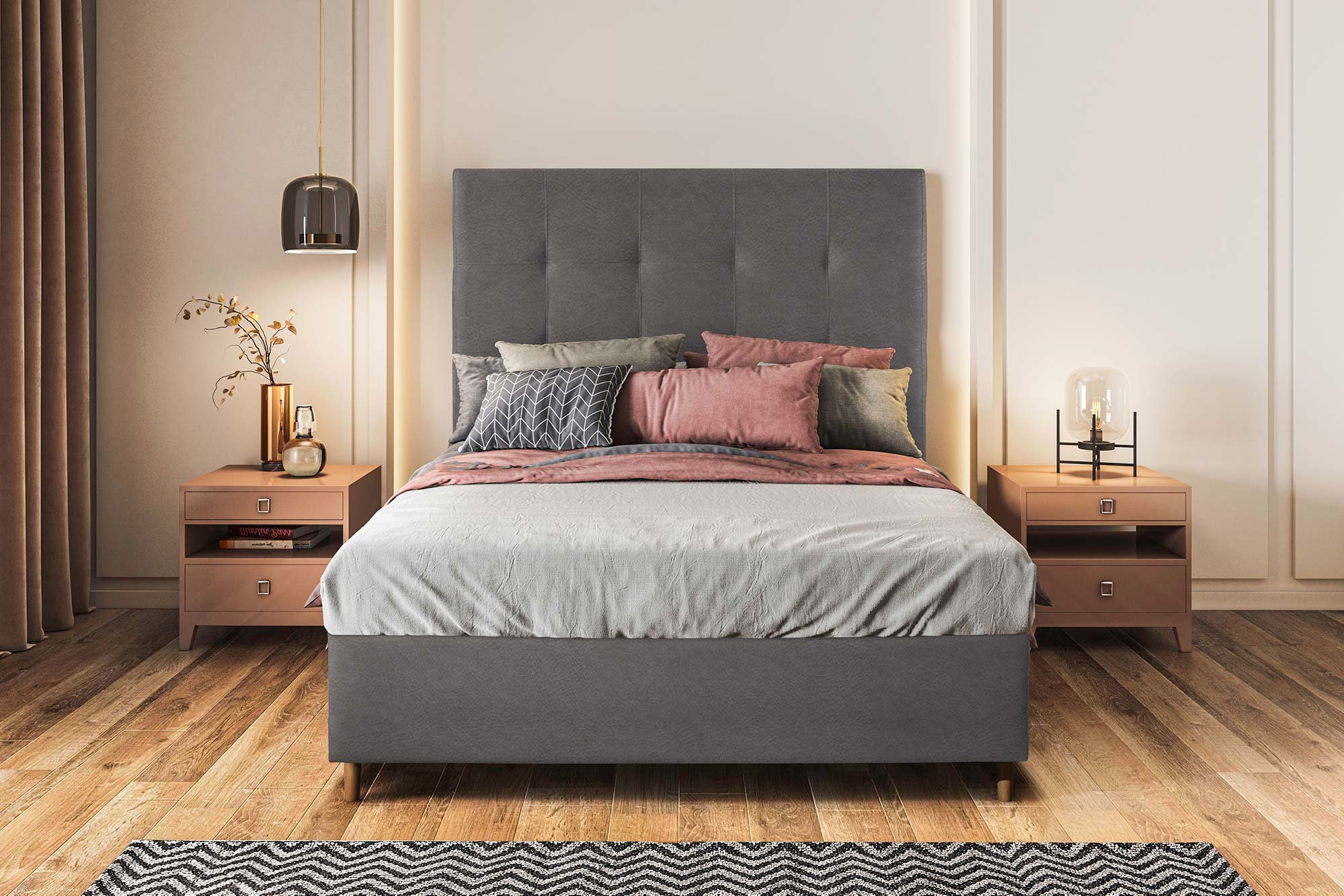 Conjunto Cama Box + Cabeceira Imperial Roma Queen 158x198x38 cm - Móveis Digital - 1