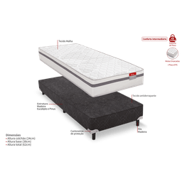 Conjunto Box Solteiro Molas Ensacadas Comfort 88x188x62 Reconflex - 5
