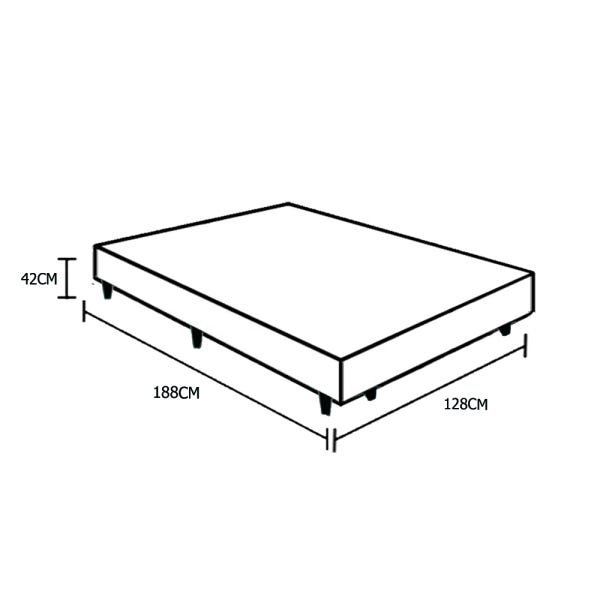 Base Box Solteirão Sintético Cinza - 42x128x188 - 4