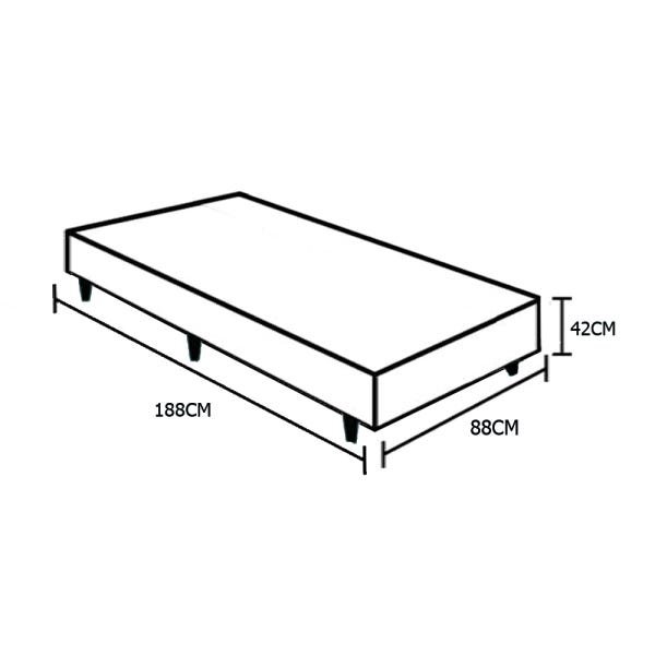 Base Box Solteiro Sintético Branca - 42x88x188 - 4