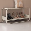 Ver imagem 2 de Sapateira Banco Luna 90 cm Pes Metalicos Off White Artesano