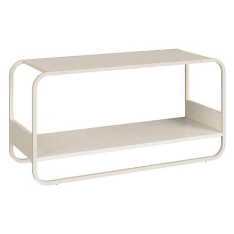 Sapateira Banco Luna 90 cm Pes Metalicos Off White Artesano
