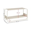 Ver imagem 3 de Sapateira Banco Luna 90 cm Pes Metalicos Off White Artesano