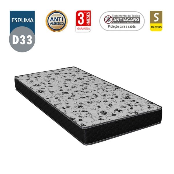 Cama Box Baú Solteiro Colchão Espuma D33 Bordado + Box Suede Bege 62x78x188 - 2