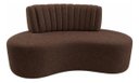 Ver imagem 2 de Sofá Orgânico Curvo Luxo Mavie 180cm Sala Bouclê Marrom Liso