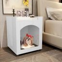 Ver imagem 4 de Mesa de Cabeceira e Cama para Pet Cachorro/Gato com Almofada Branco Mo