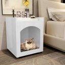 Ver imagem 2 de Mesa de Cabeceira e Cama para Pet Cachorro/Gato com Almofada Branco Mo