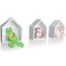 Kit 3 Nichos de Parede Decorativo Casinha MDF 32cm x 25cm x 16cm - Branco - 1