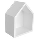 Ver imagem 1 de Nicho de Parede Decorativo Casinha Quarto Bebê MDF 32cm x 25cm x 16cm - Branco