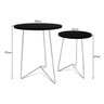 Jogo 2 Mesas de Canto Lateral Athenas Tripé Redonda - Prata/Preta - 5