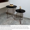 Ver imagem 2 de Jogo 2 Mesas de Canto Lateral Athenas Tripé Redonda MDF - Preta