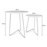Jogo 2 Mesas de Canto Lateral Athenas Tripé Redonda - Prata/Branca - 5