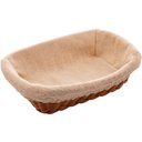 Ver imagem 1 de Cesta Porta Pão Lyor 24,5x17cm Retangular Rattan Plástico Forro Tecido Cesto