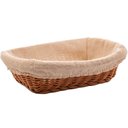 Ver imagem 4 de Cesta Porta Pão Lyor 24,5x17cm Retangular Rattan Plástico Forro Tecido Cesto