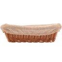 Ver imagem 3 de Cesta Porta Pão Lyor 24,5x17cm Retangular Rattan Plástico Forro Tecido Cesto