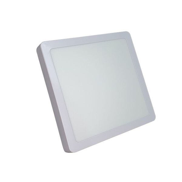 Painel Plafon LED 18W Quadrado Luminária Sobrepor Branca Luz Quente - 2