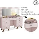 Ver imagem 4 de Kit Penteadeira com Banqueta em Mdf 00808900x022034 Rose Lpa
