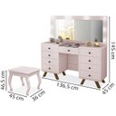 Ver imagem 3 de Kit Penteadeira com Banqueta em Mdf 00808900x022034 Rose Lpa