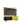 Conjunto Rack Onix com Painel para TV Sala Chanel Madeira Rustica/Amarelo - 2