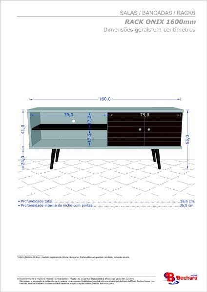 Conjunto Rack Onix com Painel para TV Sala Chanel Madeira Rustica/Amarelo - 4