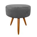 Ver imagem 1 de Puff Decorativo Redondo 40 cm Dóris Pé Palito Suede - Grafite