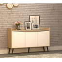 Ver imagem 1 de Balcão Buffet Aparador 3 Portas Amêndoa Off White - Regale Móveis