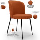 Ver imagem 4 de Cadeira para Sala de Jantar Cozinha Estofada Gavi L02 Tecido Terracota - Lyam Decor