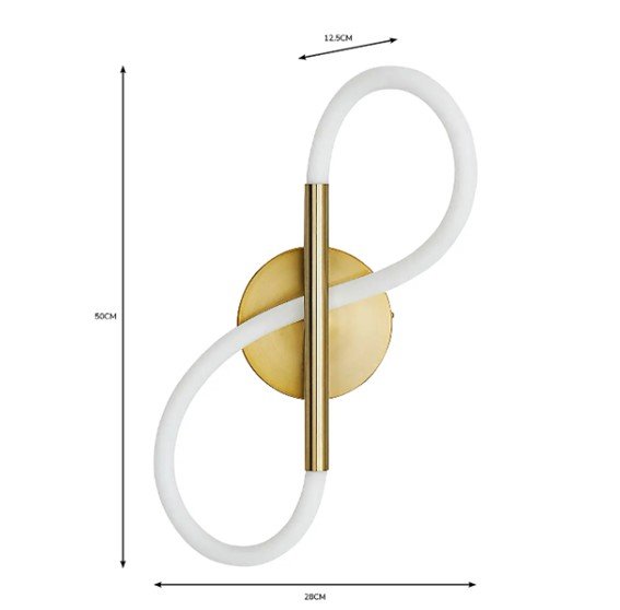 Arandela Moderna Sofisticada Minimalista Mangueira Led - 50cm - Dourada - 2