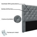 Ver imagem 3 de Cabeceira Cama Box Casal 140 Cm Tania Veludo S04 - D'Rossi Cor Cinza