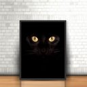 Ver imagem 1 de Quadro Animais Gato Preto Mascote Felino Moldura 30x40cm