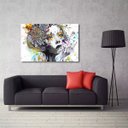 Ver imagem 1 de Quadro Tela Canvas Mulher e Flor Abstrato em Tecido 100x70cm