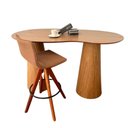 Ver imagem 2 de Mesa Bistrô Balcão Cone Duplo137x90 Orgânica Tampo Freijó Base Freijó Cor Marrom