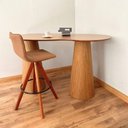 Ver imagem 6 de Mesa Bistrô Balcão Cone Duplo137x90 Orgânica Tampo Freijó Base Freijó Cor Marrom