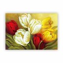 Ver imagem 1 de Quadro Canvas Pintura Rosas e Flores Coloridas 100x50